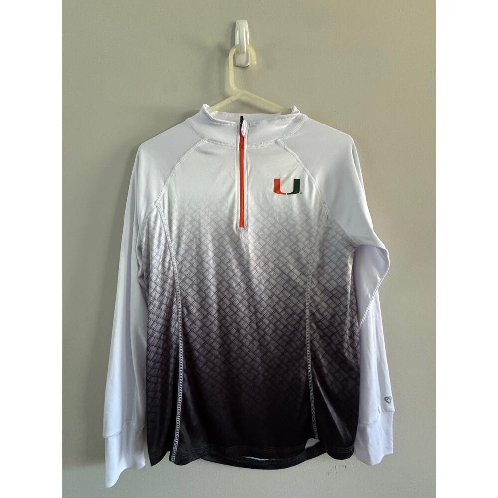 University of Miami Hurricanes Women’s Quarter Zip Pullover Large White